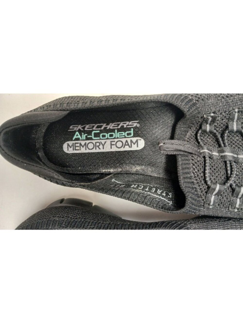 Skechers Stretch Fit AIR COOLED MEMORY FOAM Black Womens Shoes Sz 7 EUR 37 #4-2 - Picture 12 of 12